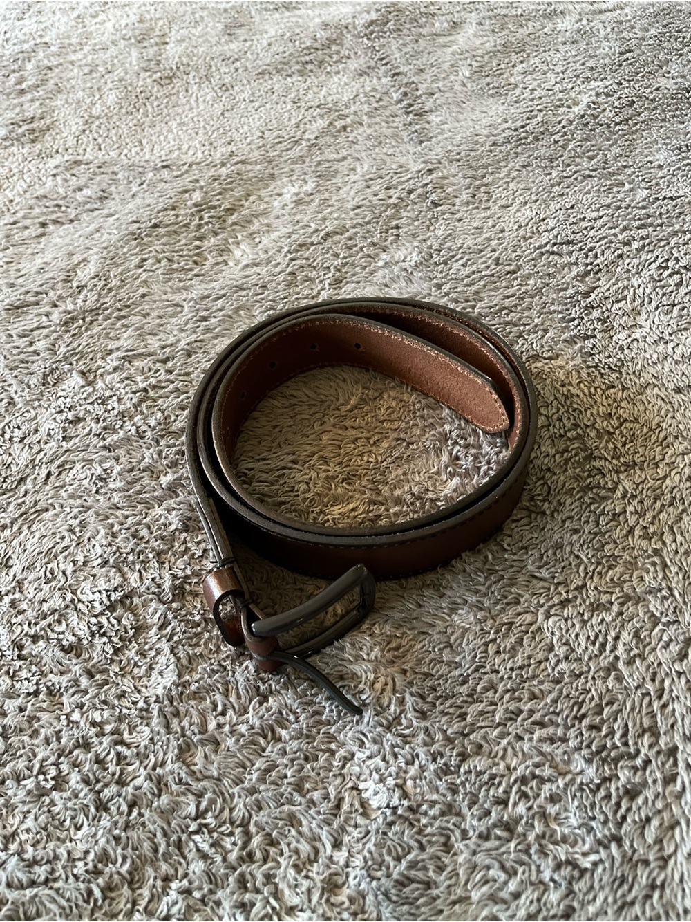 Brown Leather Men's Belt - Classic Casual Dress Belt